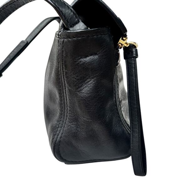 Marc by Marc Jacobs Black Leather Crossbody Bag Purse Gold Zip - Picture 5 of 16